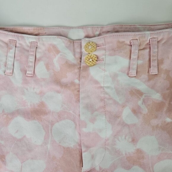 Anthropologie Jamie Chino Pants Sz 4 Pink Tie Dye Straight Cute 90s Floral Retro - Picture 4 of 9